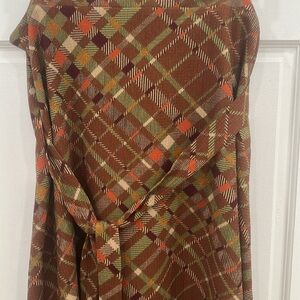 Soho Apparel Women's geometric Orange midi high low Skirt plus size 3X